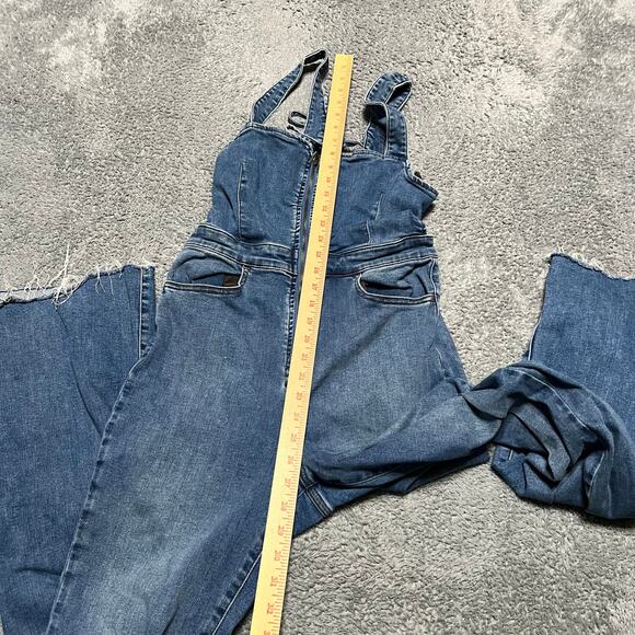 We The Free Free People Overalls Womens 6 (26x31) Blue Denim Bibs Bootcut - Picture 8 of 10